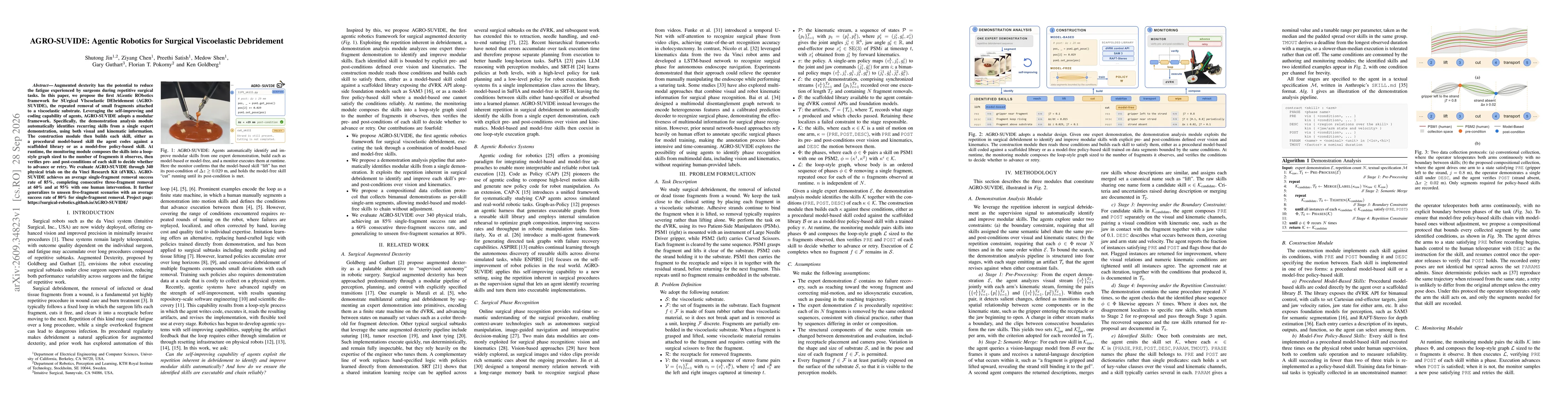 Thumbnail for AGRO-SUVIDE: Agentic Robotics for Surgical Viscoelastic Debridement