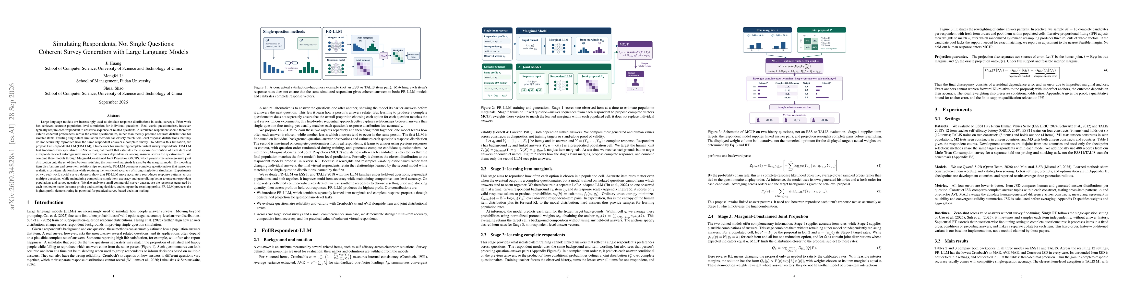 Thumbnail for Simulating Respondents, Not Single Questions: Coherent Survey Generation with Large Language Models