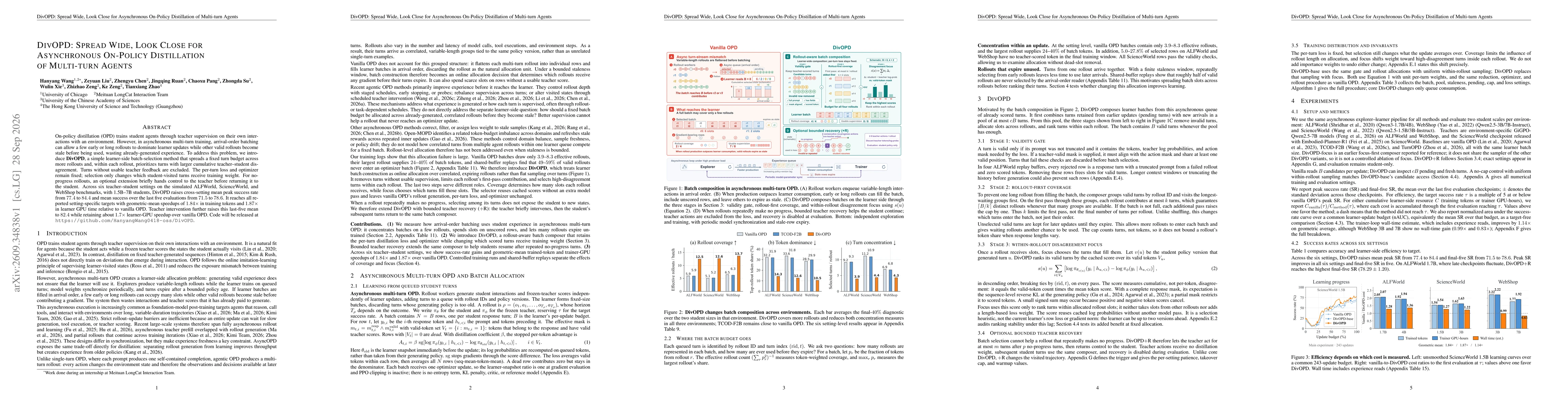 Thumbnail for DivOPD: Spread Wide, Look Close for Asynchronous On-Policy Distillation of Multi-turn Agents