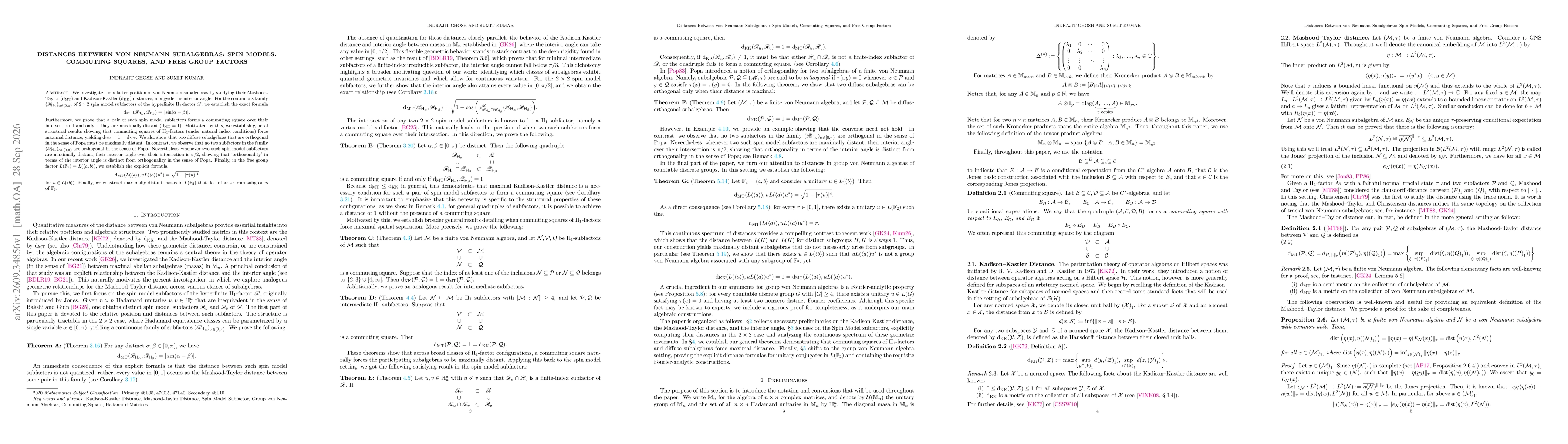 Thumbnail for Distances Between von Neumann Subalgebras: Spin Models, Commuting Squares, and Free Group Factors