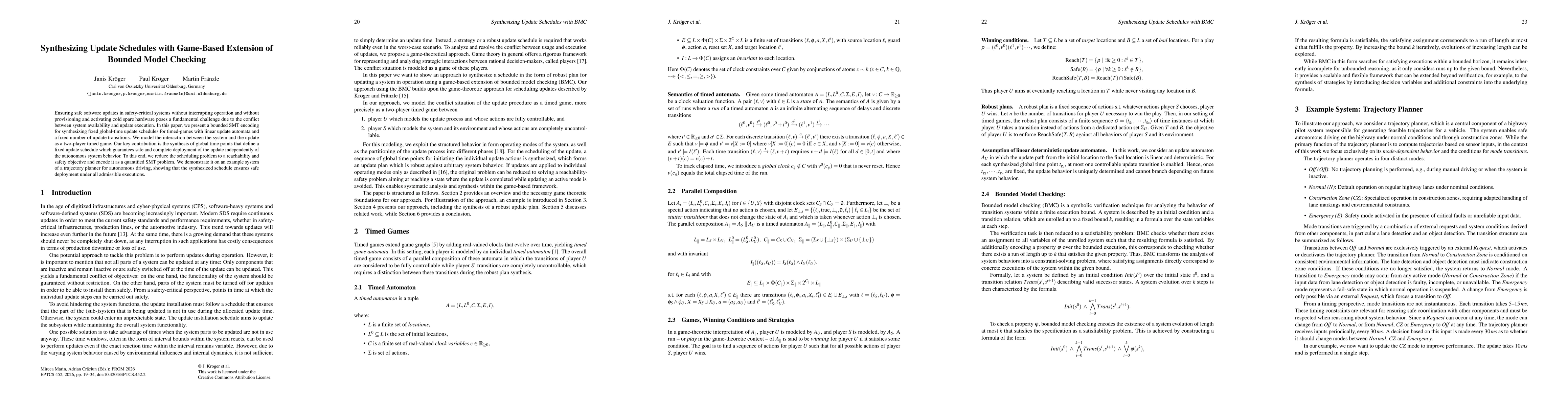 Thumbnail for Synthesizing Update Schedules with Game-Based Extension of Bounded Model Checking