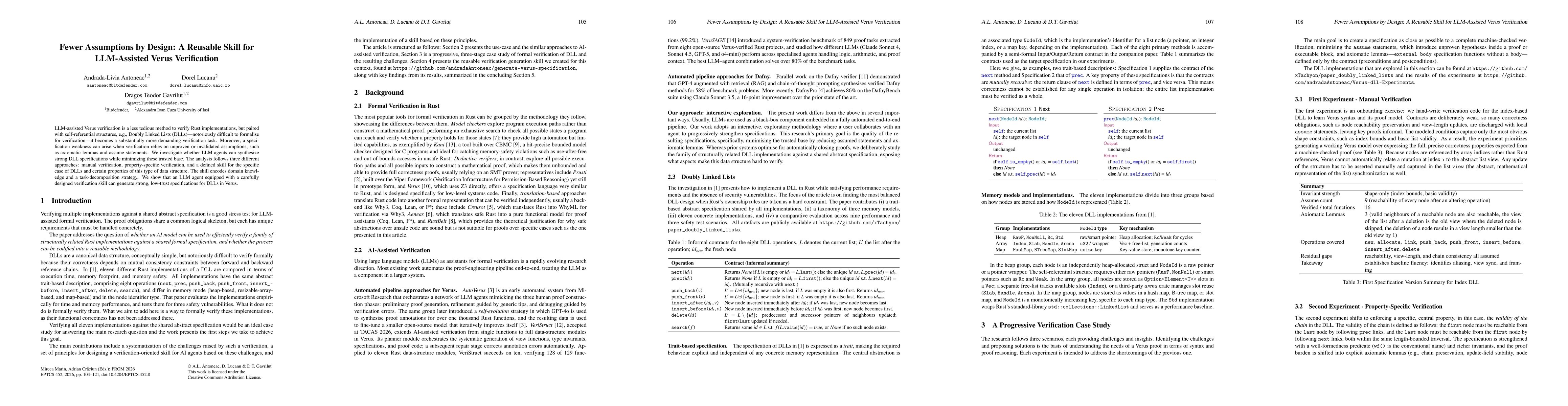 Thumbnail for Fewer Assumptions by Design: A Reusable Skill for LLM-Assisted Verus Verification