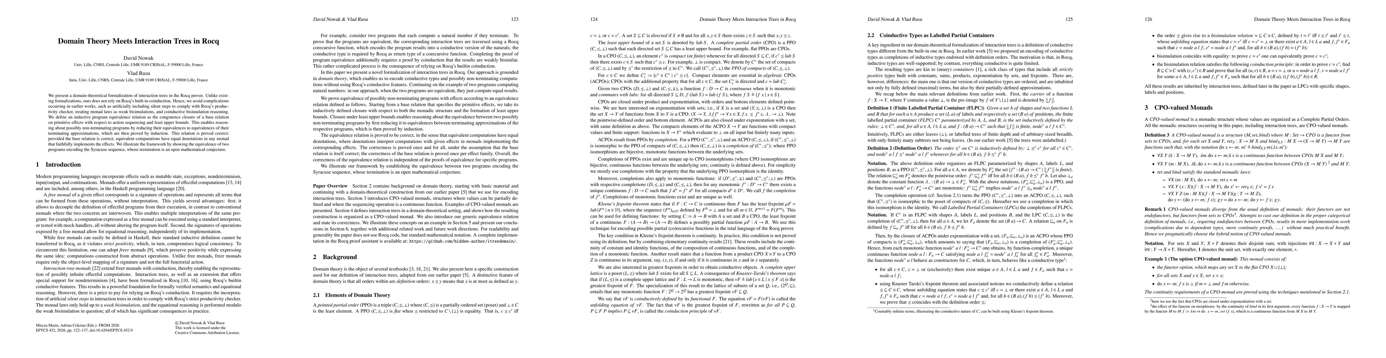 Thumbnail for Domain Theory Meets Interaction Trees in Rocq