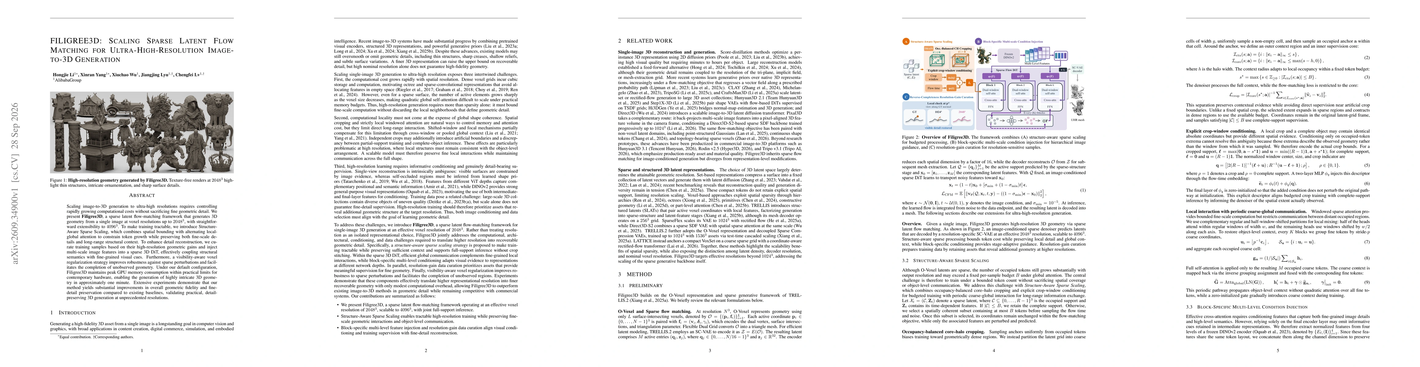 Thumbnail for FILIGREE3D: Scaling Sparse Latent Flow Matching for Ultra-High-Resolution Image-to-3D Generation