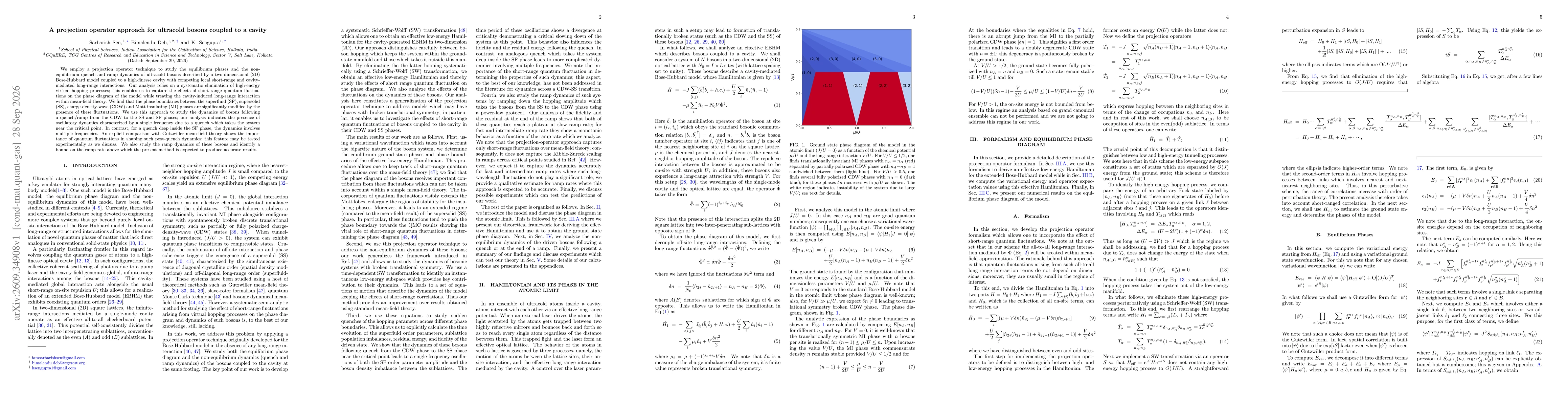 Thumbnail for A projection operator approach for ultracold bosons coupled to a cavity