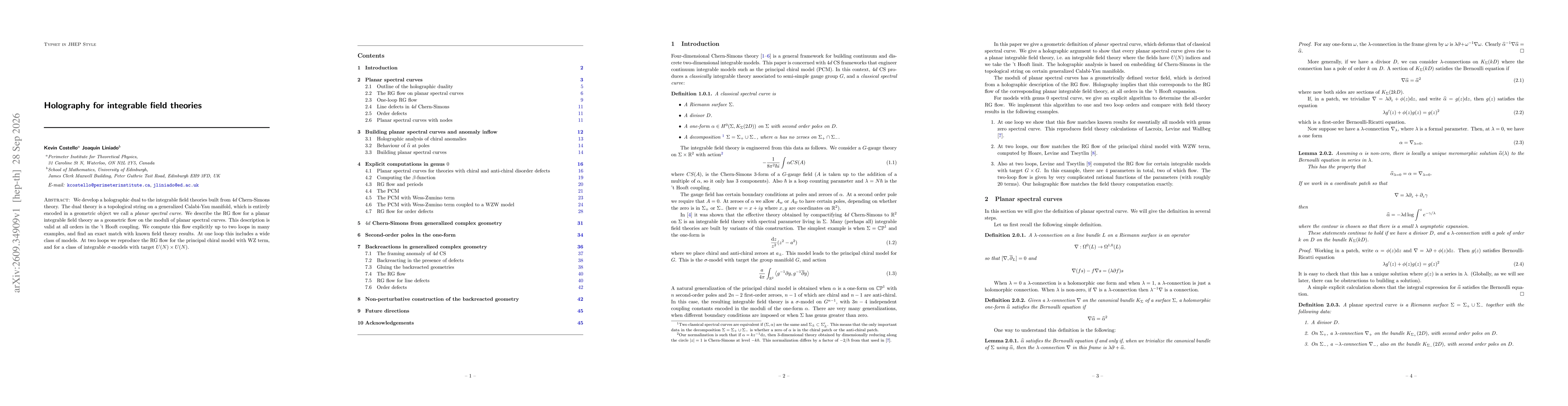 Thumbnail for Holography for integrable field theories
