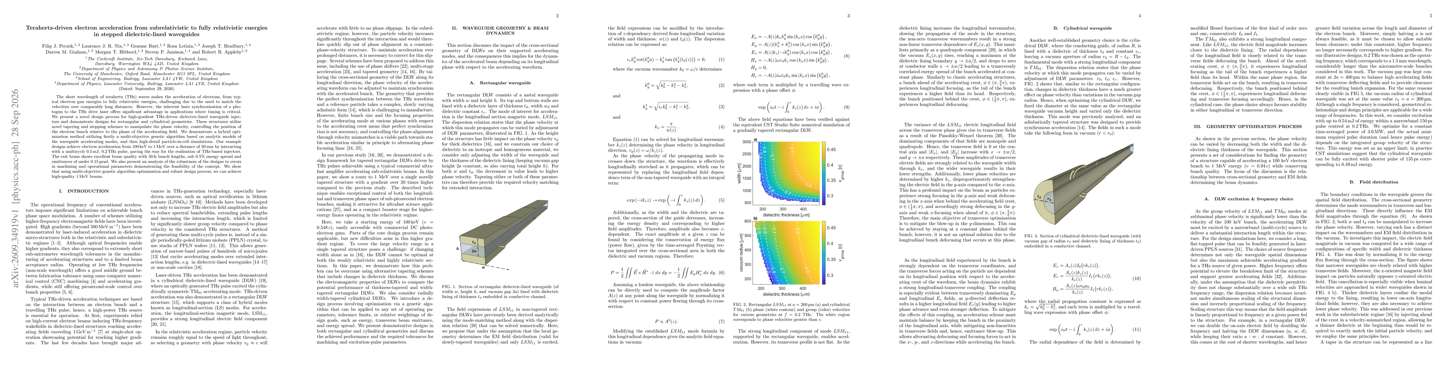 Thumbnail for Terahertz-driven electron acceleration from subrelativistic to fully relativistic energies in stepped dielectric-lined waveguides