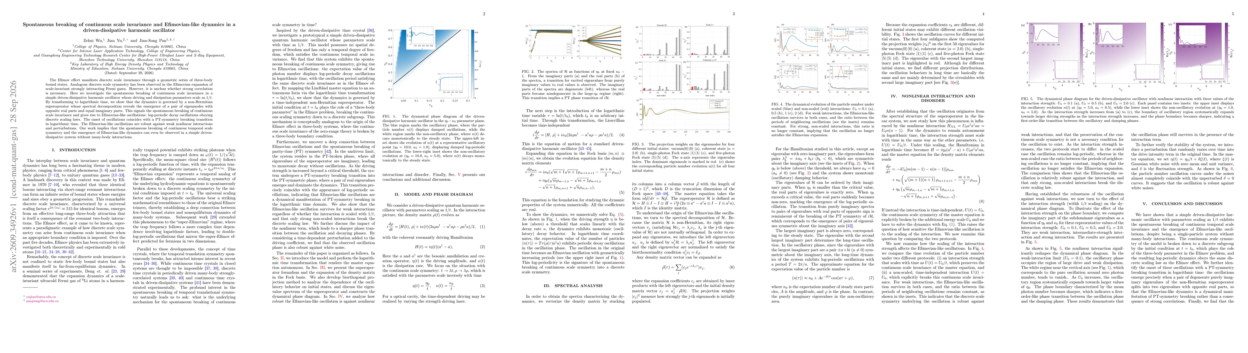 Thumbnail for Spontaneous breaking of continuous scale invariance and Efimovian-like dynamics in a driven-dissipative harmonic oscillator