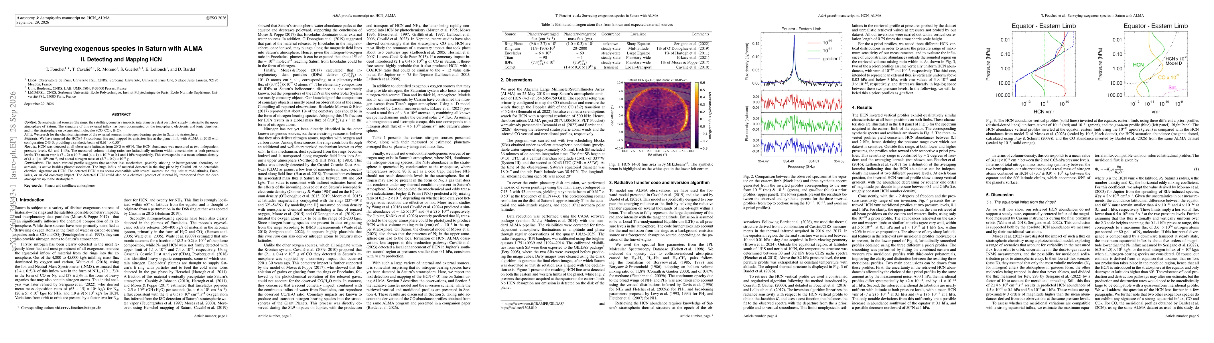 Thumbnail for Surveying exogenous species in Saturn with ALMA. II. Detecting and Mapping HCN