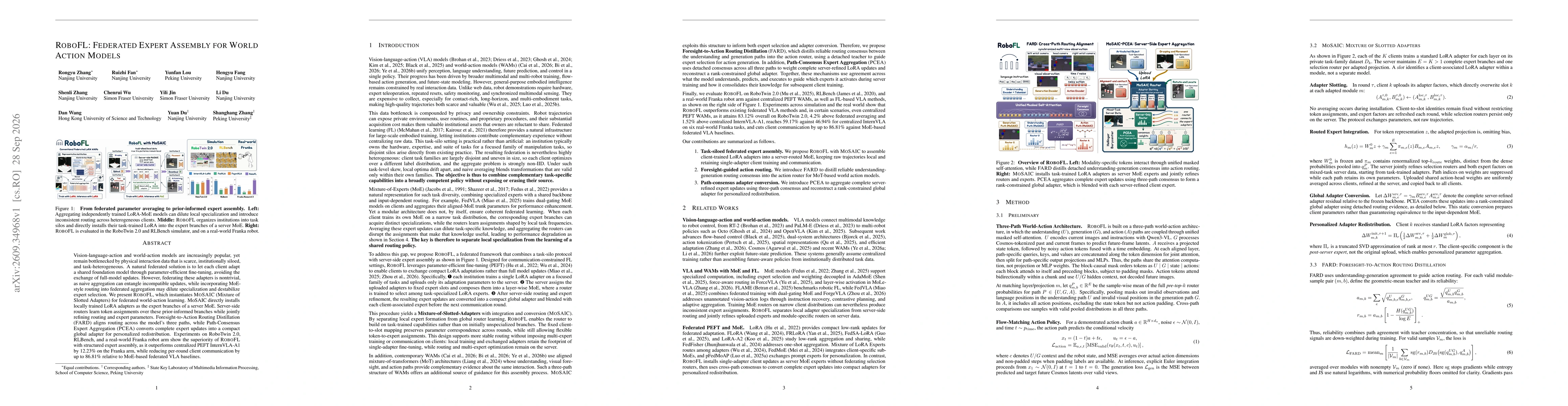 Thumbnail for RoboFL: Federated Expert Assembly for World Action Models