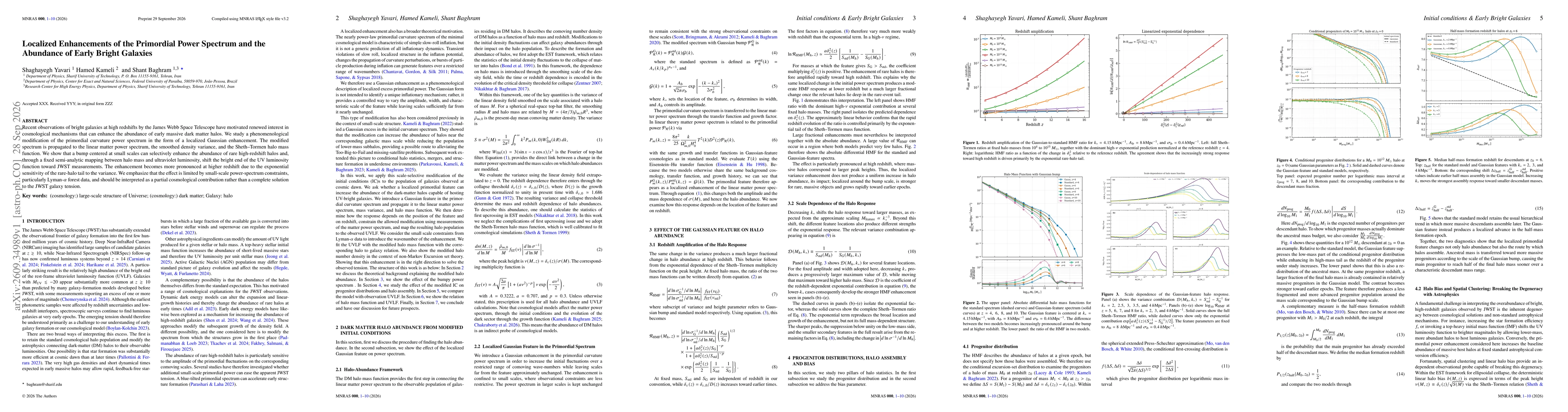 Thumbnail for Localized Enhancements of the Primordial Power Spectrum and the Abundance of Early Bright Galaxies
