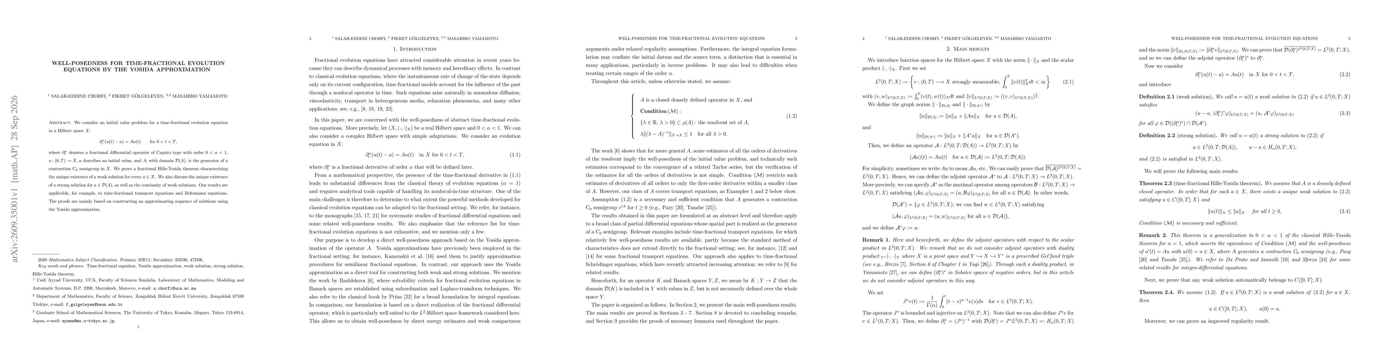 Thumbnail for Well-posedness for time-fractional evolution equations by the Yosida approximation