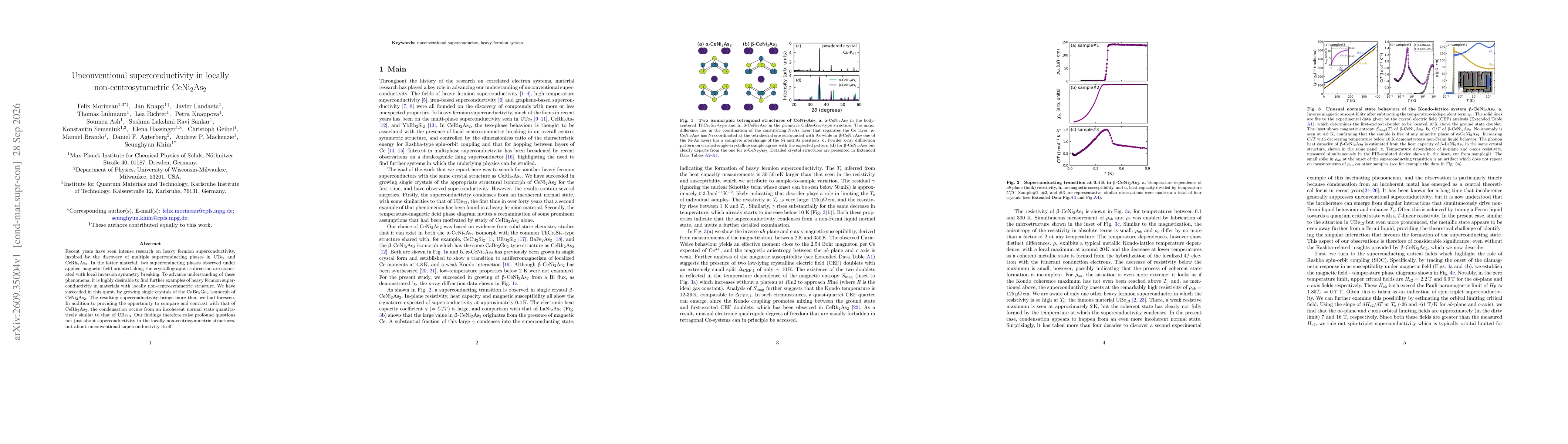 Thumbnail for Unconventional superconductivity in locally non-centrosymmetric CeNi$_2$As$_2$
