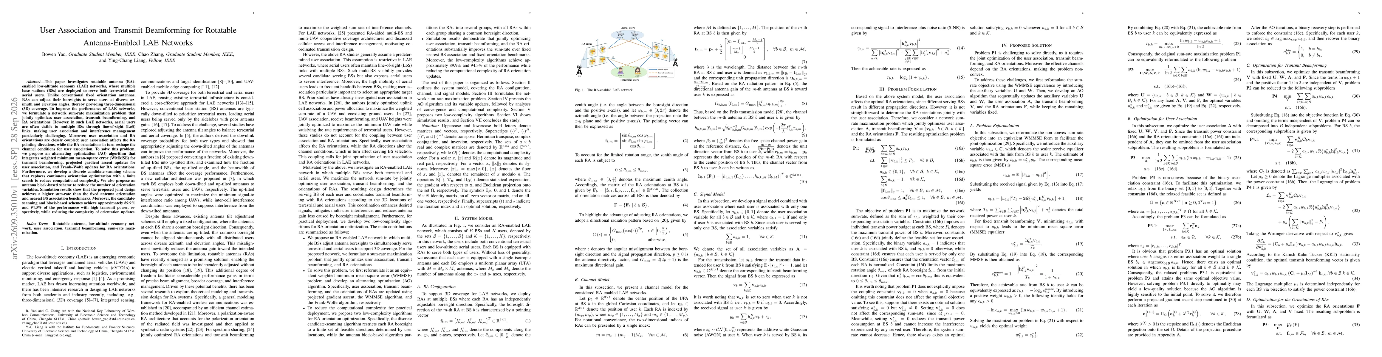 Thumbnail for User Association and Transmit Beamforming for Rotatable Antenna-Enabled LAE Networks