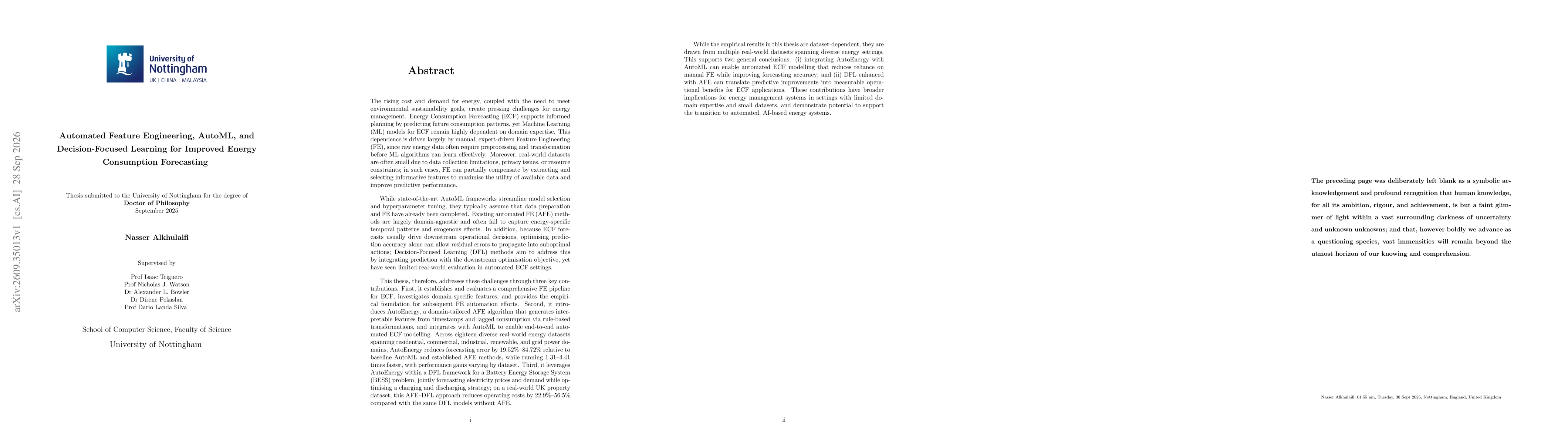 Thumbnail for Automated feature engineering, AutoML, and decision-focused learning for improved energy consumption forecasting