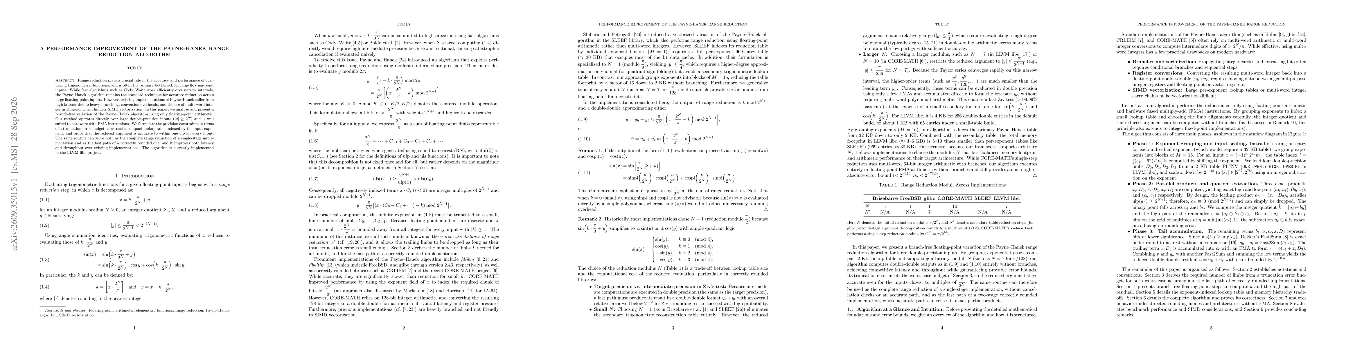 Thumbnail for A performance enhancement of the Payne-Hanek range reduction algorithm