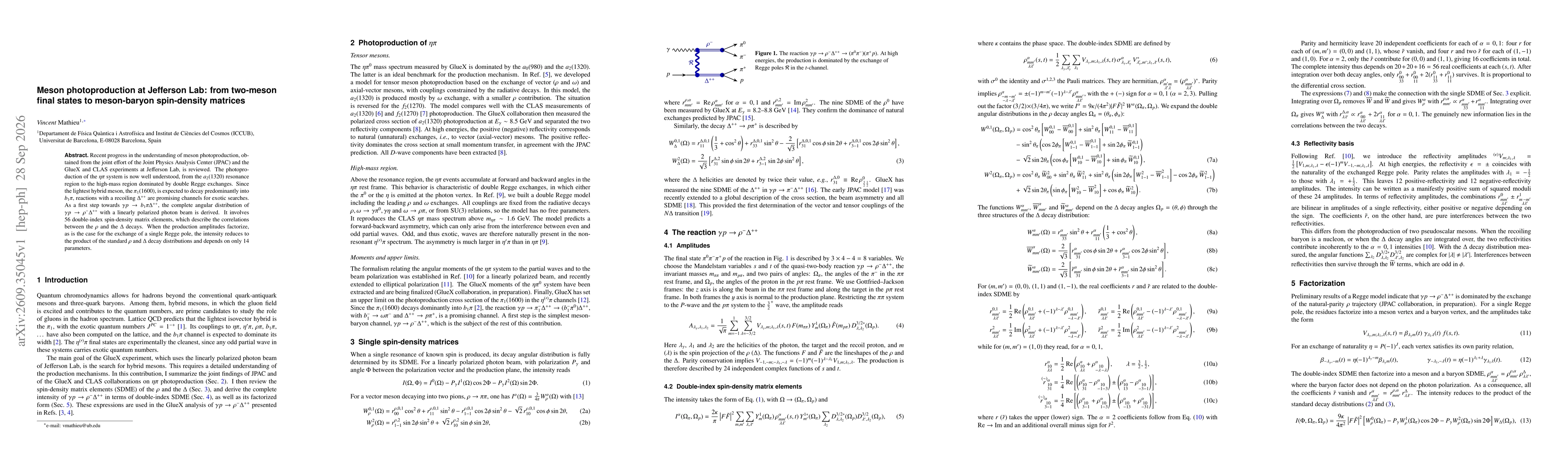 Thumbnail for Meson photoproduction at Jefferson Lab: from two-meson final states to meson-baryon spin-density matrices
