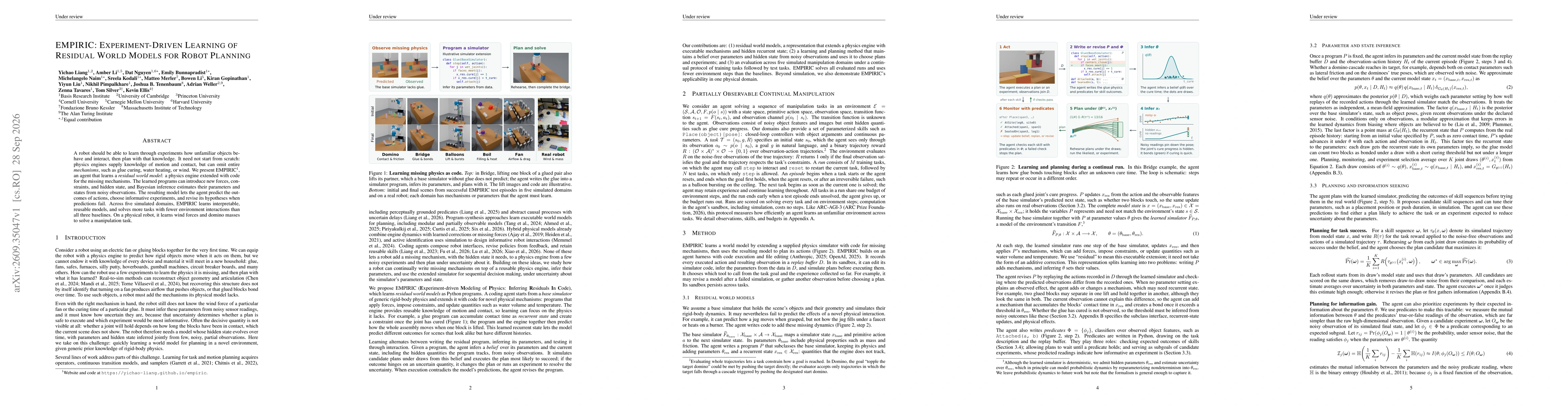 Thumbnail for EMPIRIC: Experiment-Driven Learning of Residual World Models for Robot Planning