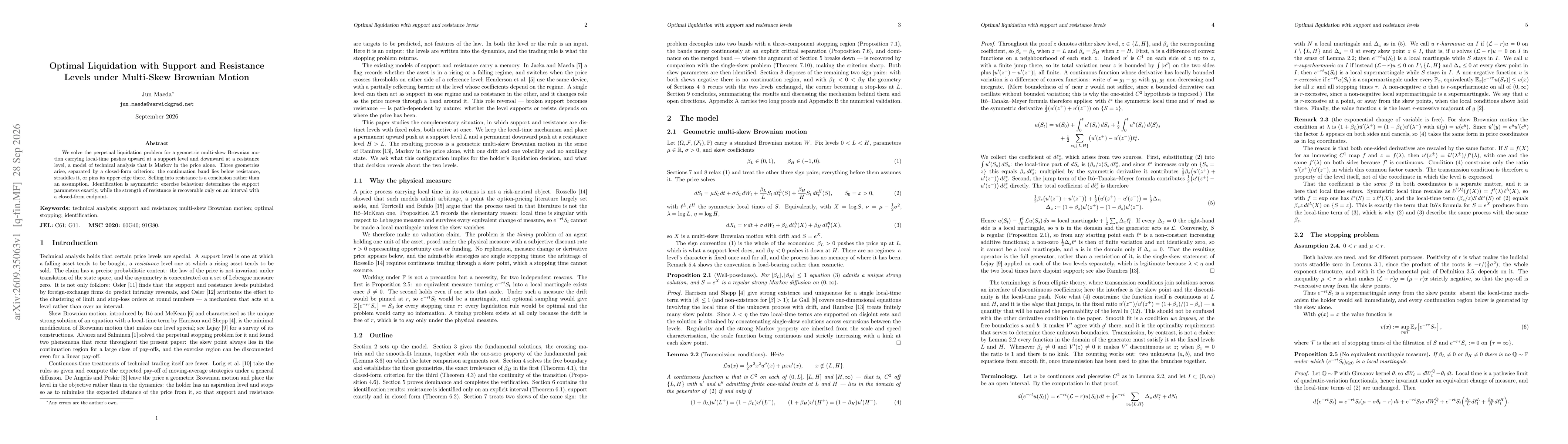 Thumbnail for Optimal Liquidation with Support and Resistance Levels under Multi-Skew Brownian Motion