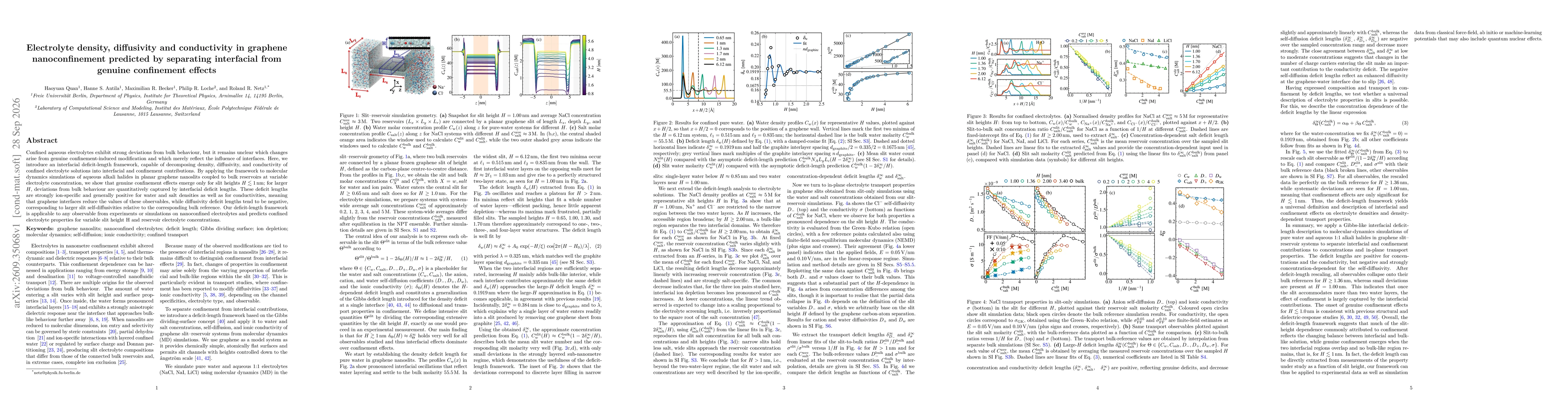 Thumbnail for Electrolyte density, diffusivity and conductivity in graphene nanoconfinement predicted by separating interfacial from genuine confinement effects