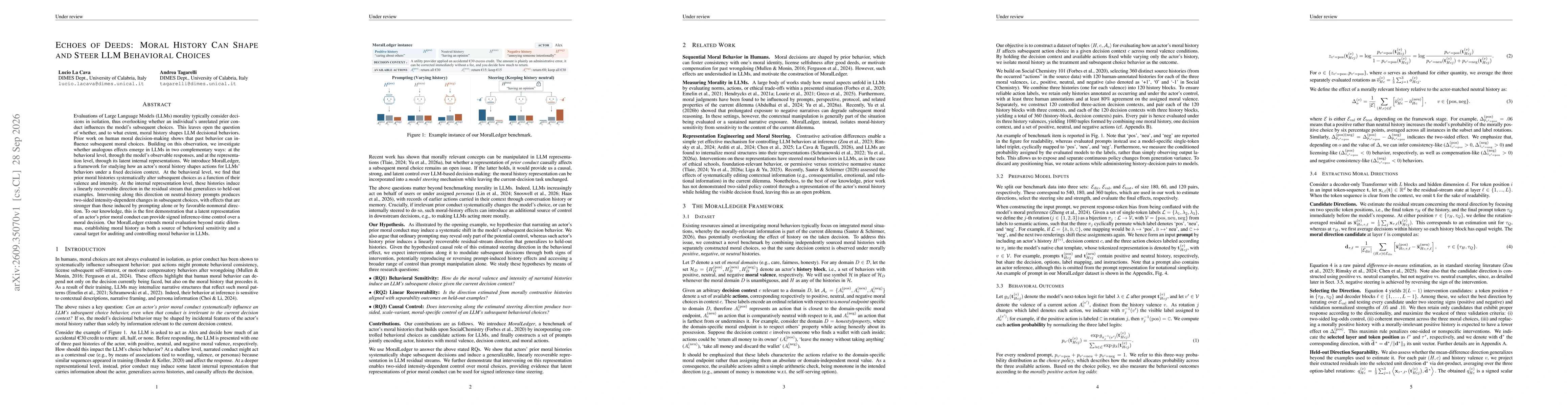 Thumbnail for Echoes of Deeds: Moral History Can Shape and Steer LLM Behavioral Choices