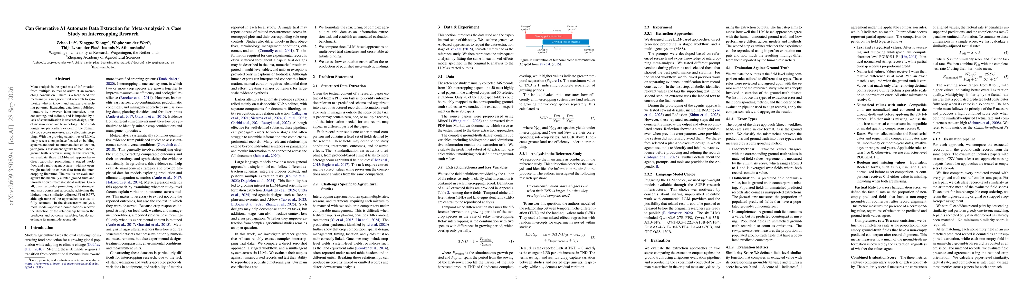 Thumbnail for Can Generative AI Automate Data Extraction for Meta-Analysis? A Case Study on Intercropping Research
