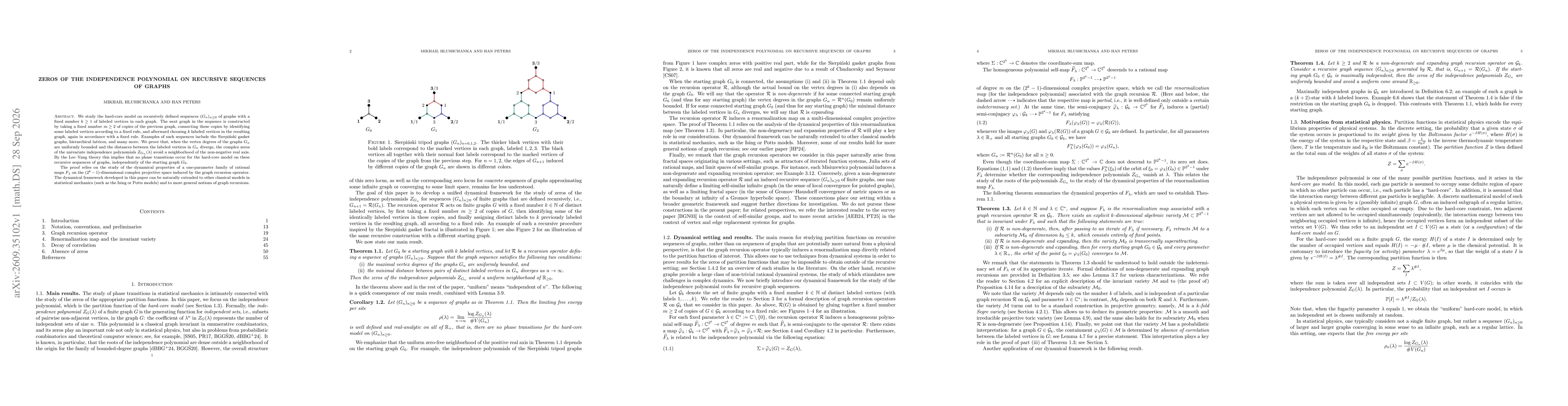 Thumbnail for Zeros of the independence polynomial on recursive sequences of graphs