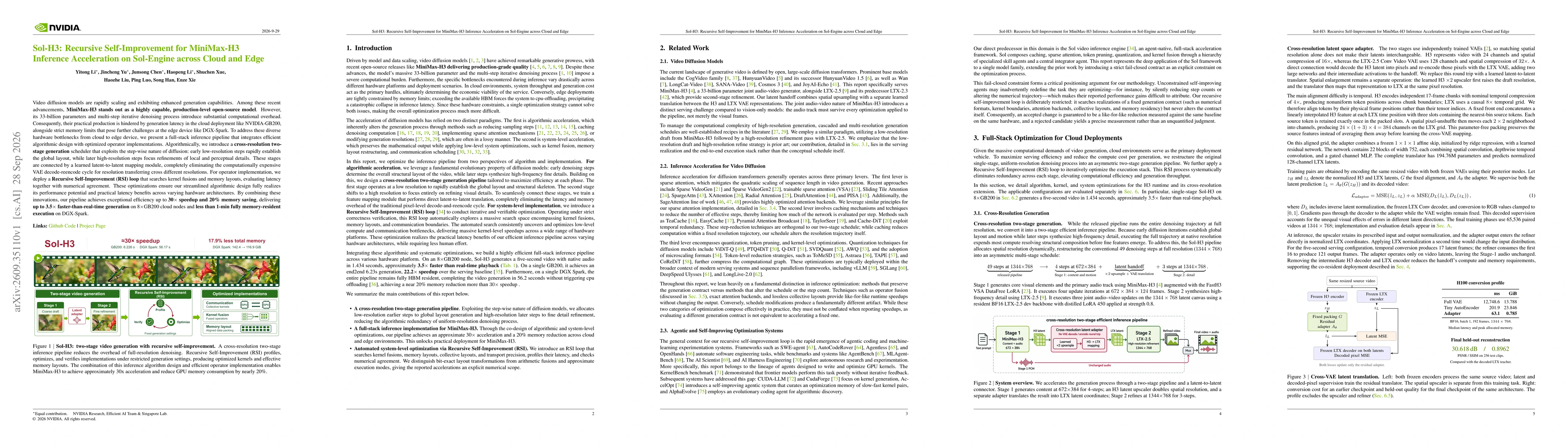 Thumbnail for Sol-H3: Recursive Self-Improvement for MiniMax-H3 Inference Acceleration on Sol-Engine across Cloud and Edge
