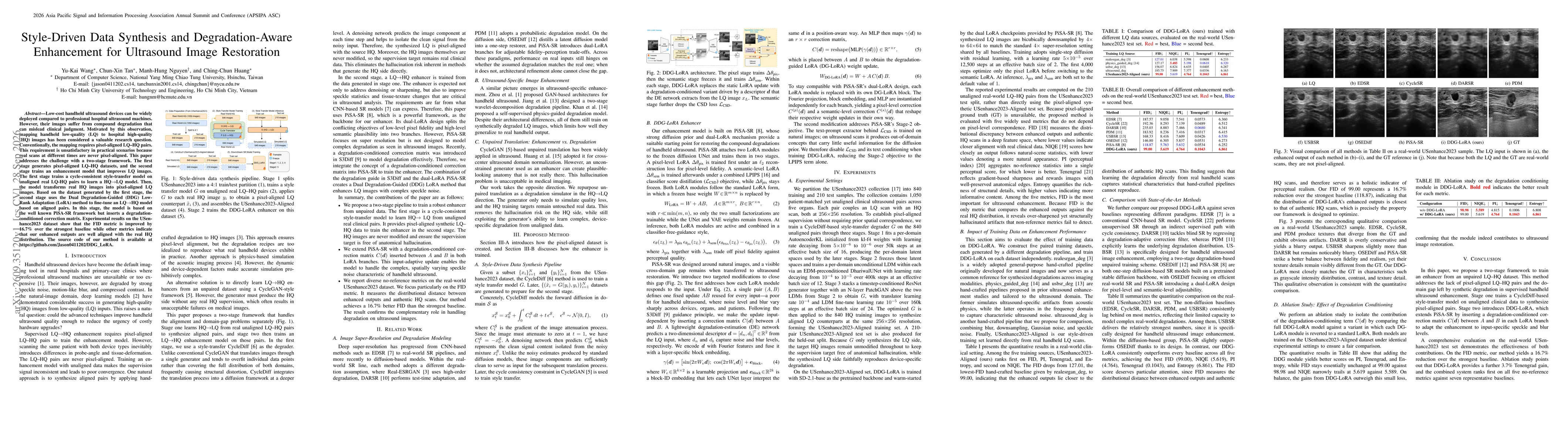 Thumbnail for Style-Driven Data Synthesis and Degradation-Aware Enhancement for Ultrasound Image Restoration