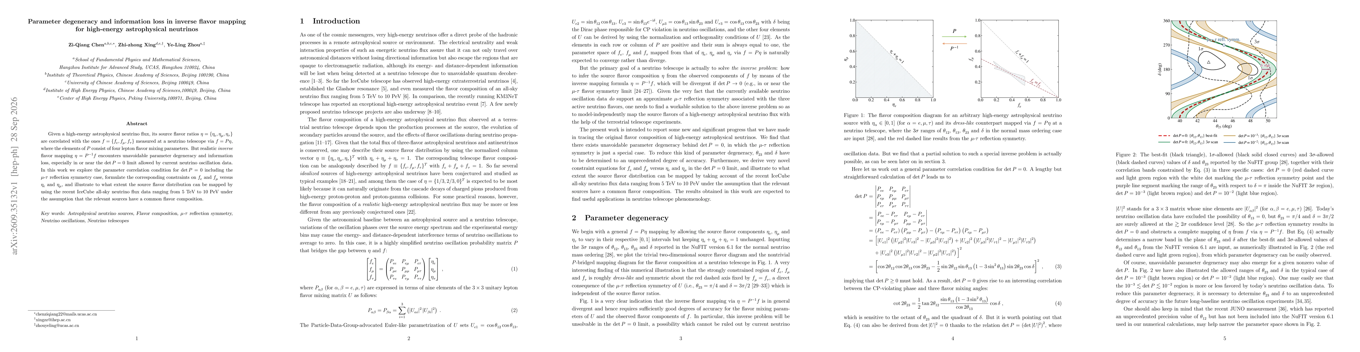 Thumbnail for Parameter degeneracy and information loss in inverse flavor mapping for high-energy astrophysical neutrinos