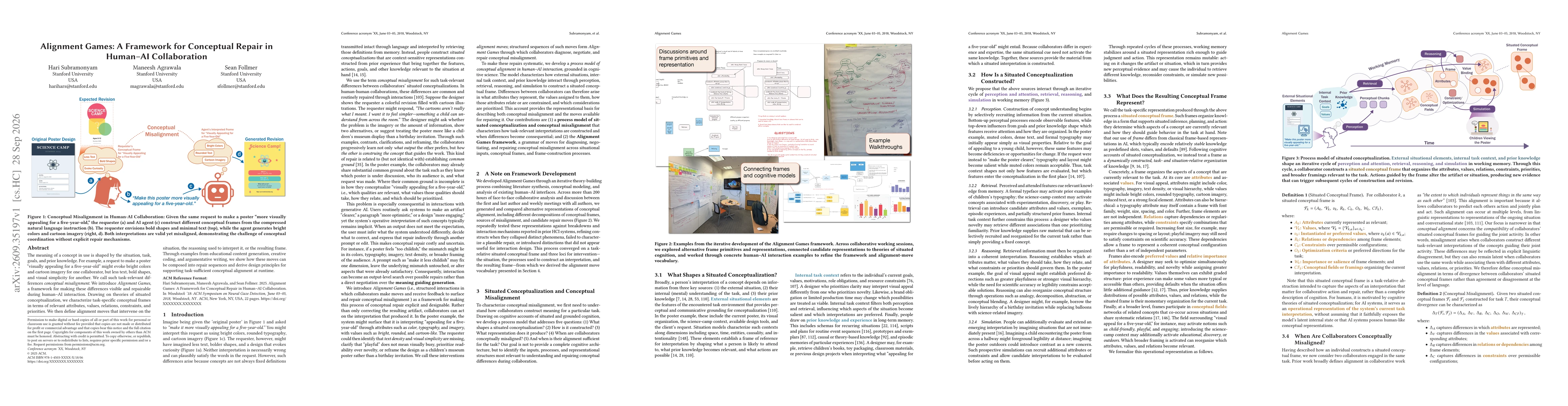Thumbnail for Alignment Games: A Framework for Conceptual Repair in Human-AI Collaboration