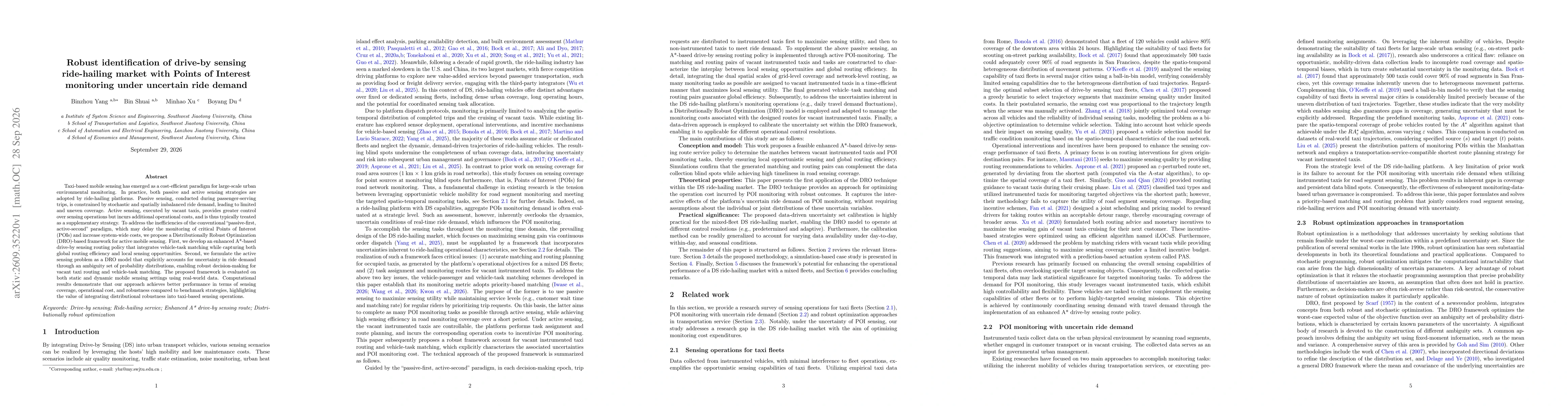 Thumbnail for Robust identification of drive-by sensing ride-hailing market with Points of Interest monitoring under uncertain ride demand