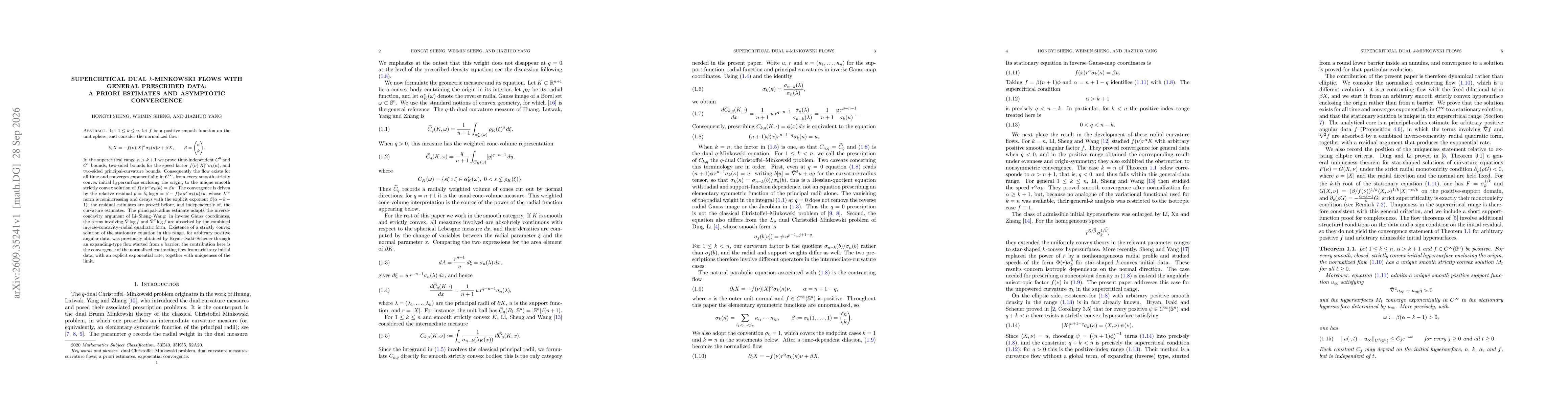 Thumbnail for Supercritical dual k-Minkowski flows with general prescribed data: a priori estimates and asymptotic convergence