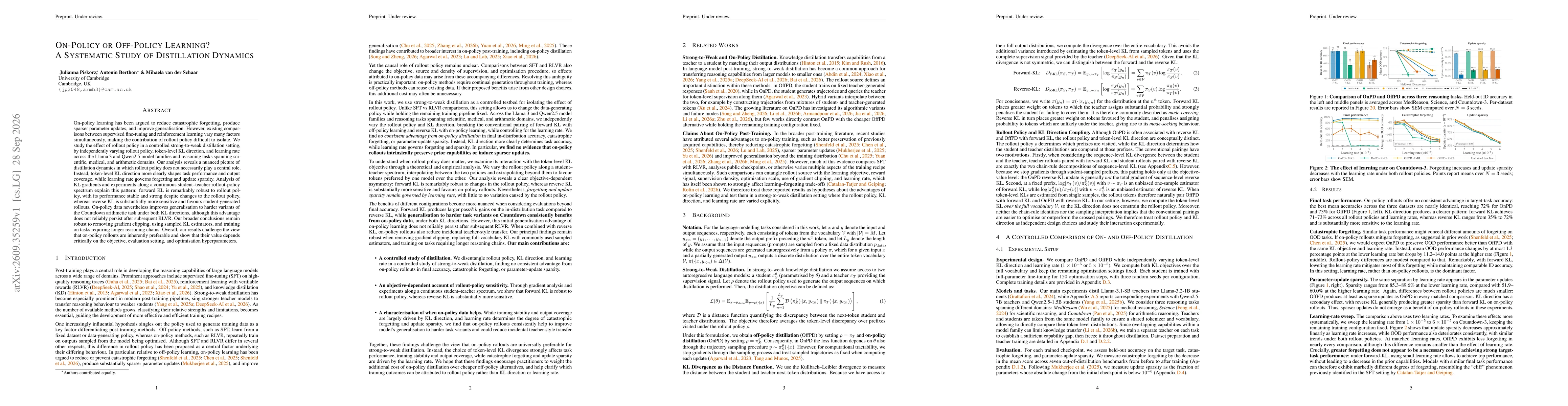 Thumbnail for On-Policy or Off-Policy Learning? A Systematic Study of Distillation Dynamics