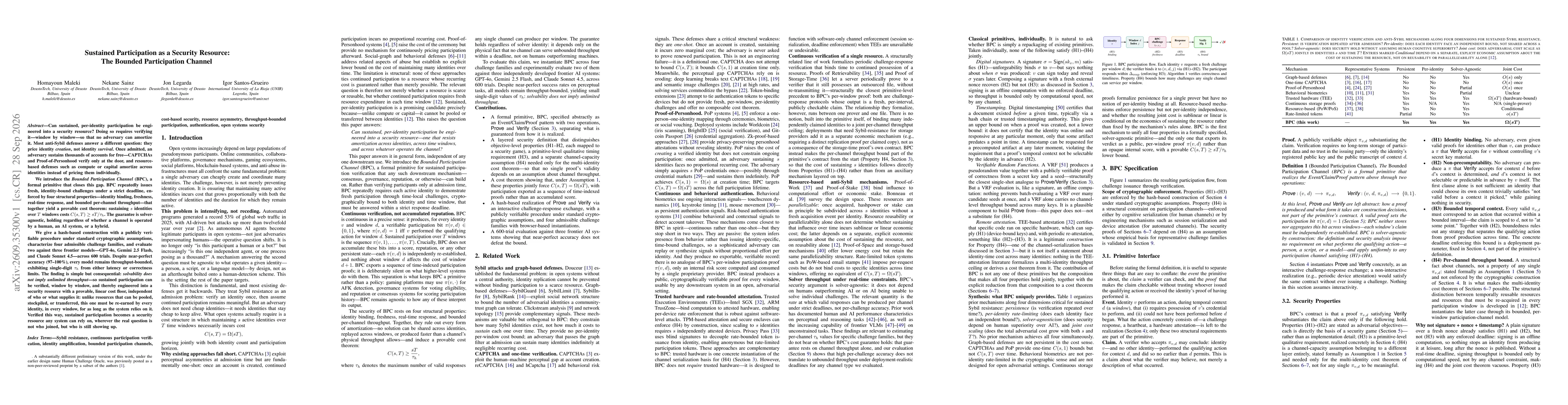 Thumbnail for Sustained Participation as a Security Resource: The Bounded Participation Channel