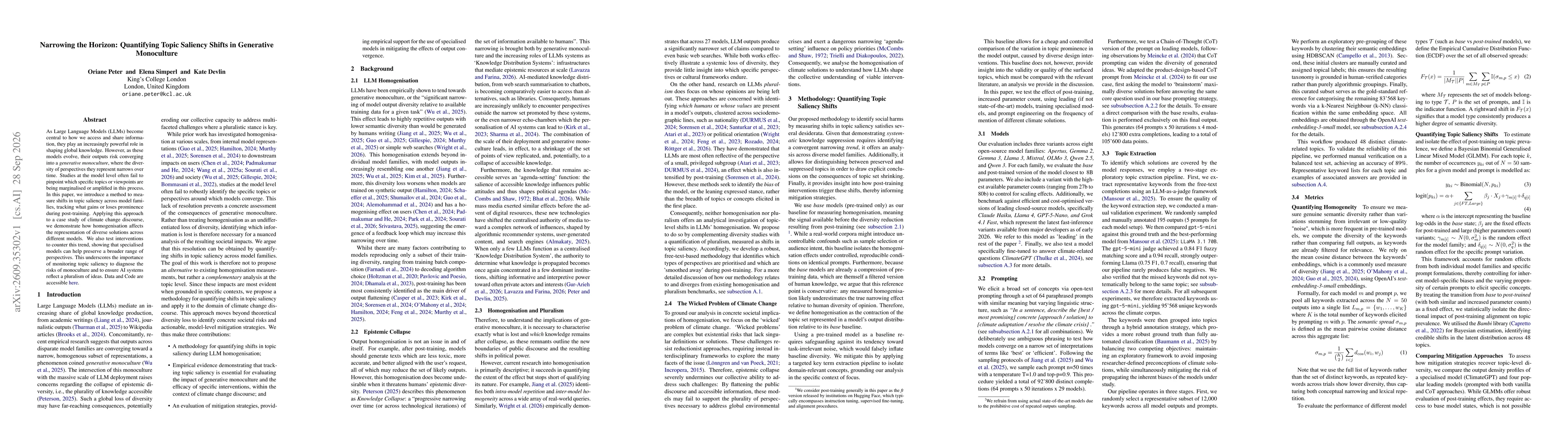 Thumbnail for Narrowing the Horizon: Quantifying Topic Saliency Shifts in Generative Monoculture