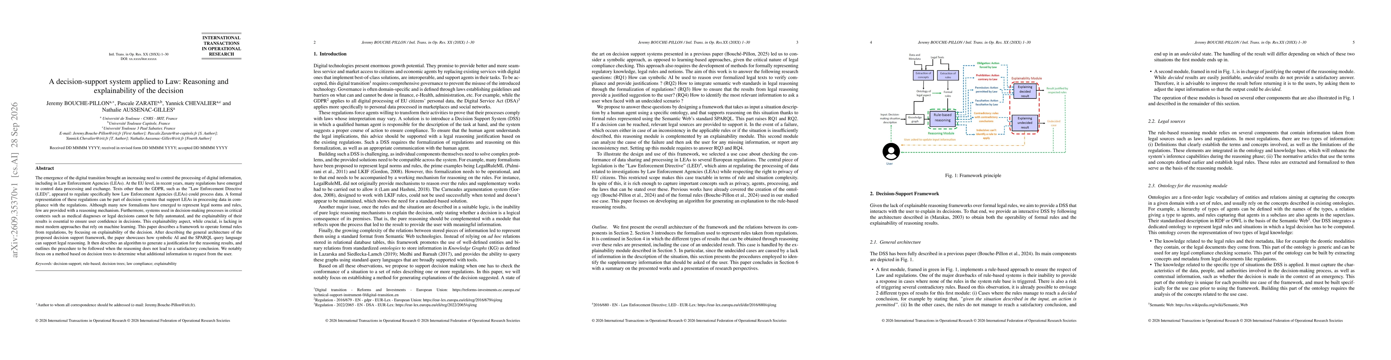 Thumbnail for A decision-support system applied to Law: Reasoning and explainability of the decision