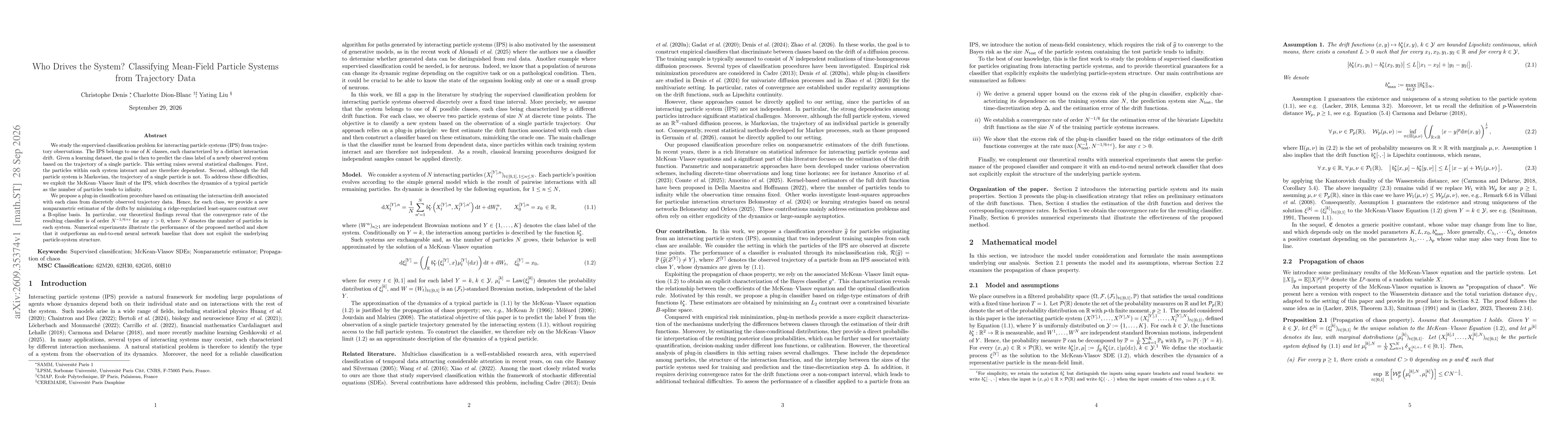 Thumbnail for Who Drives the System? Classifying Mean-Field Particle Systems from Trajectory Data