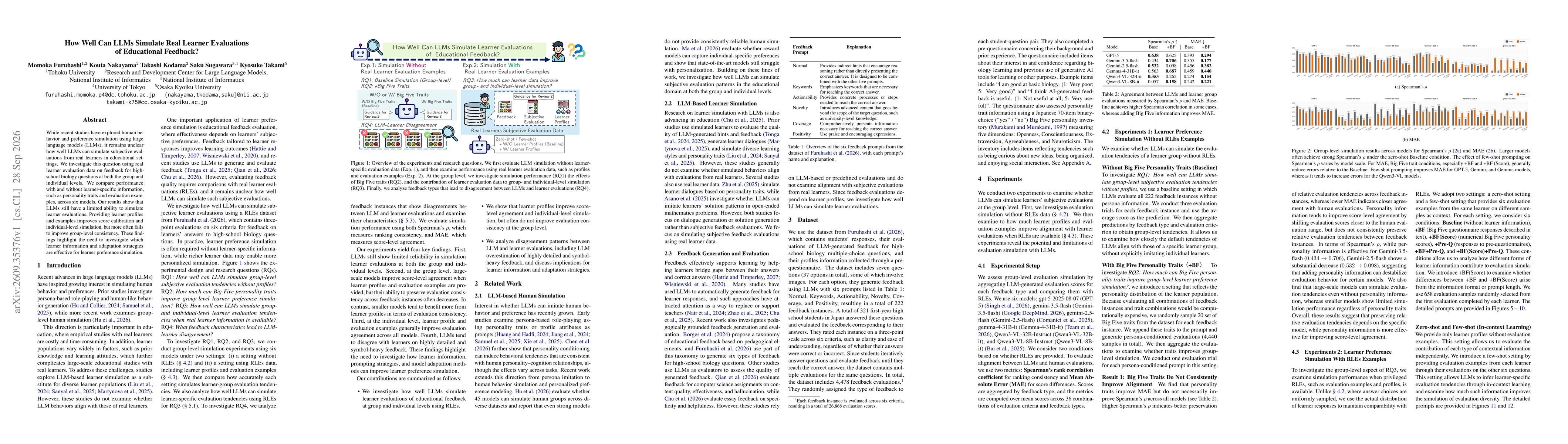 Thumbnail for How Well Can LLMs Simulate Real Learner Evaluations of Educational Feedback?