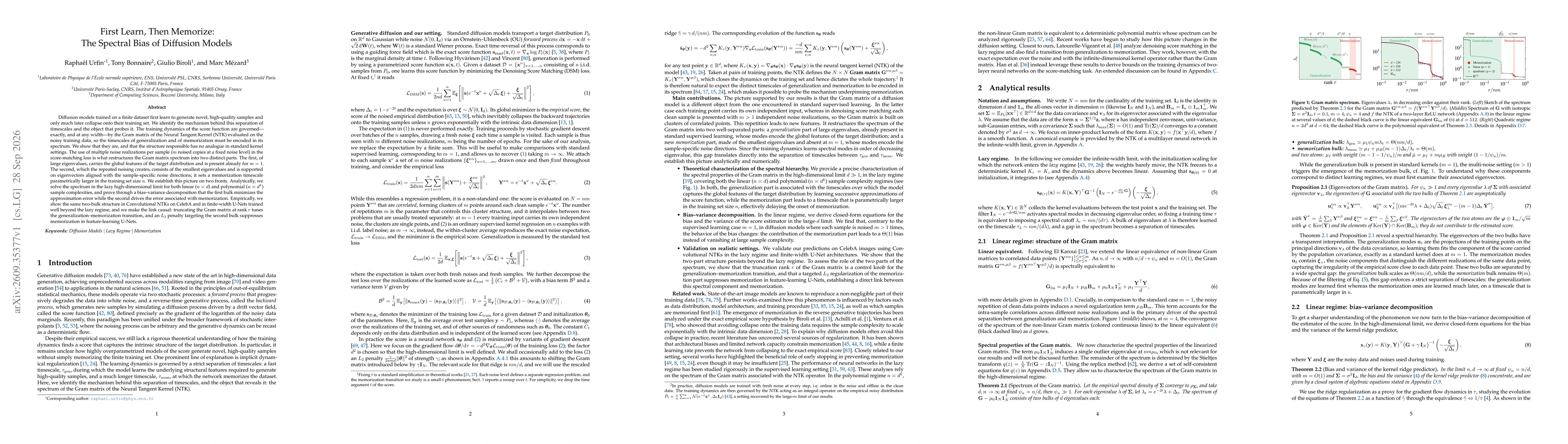 Thumbnail for First Learn, Then Memorize: The Spectral Bias of Diffusion Models