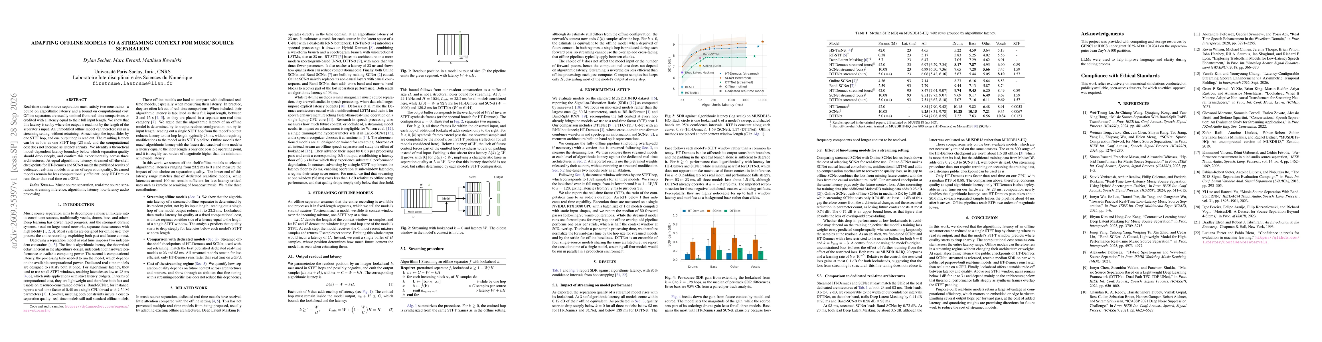 Thumbnail for Adapting offline models to a streaming context for music source separation