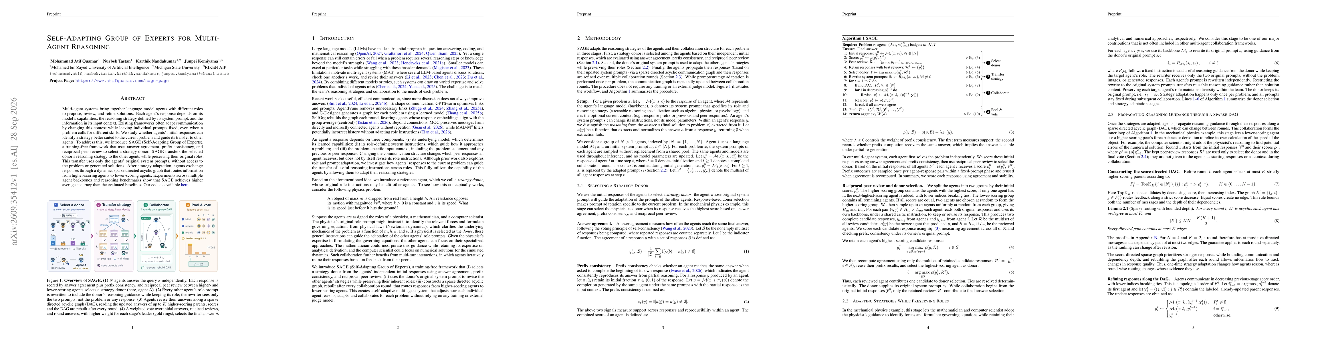 Thumbnail for Self-Adapting Group of Experts for Multi-Agent Reasoning