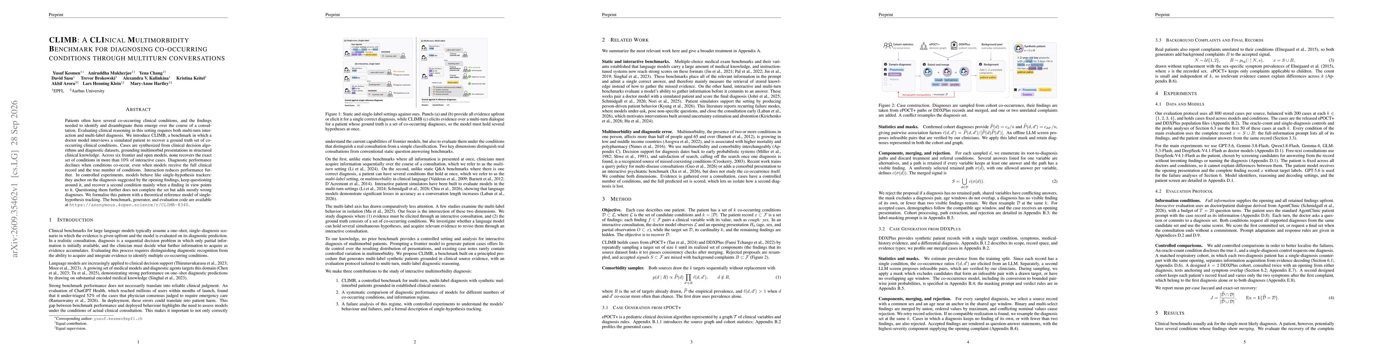 Thumbnail for CLIMB: A Clinical Multimorbidity Benchmark for Diagnosing Co-occurring Conditions through Multiturn Conversations