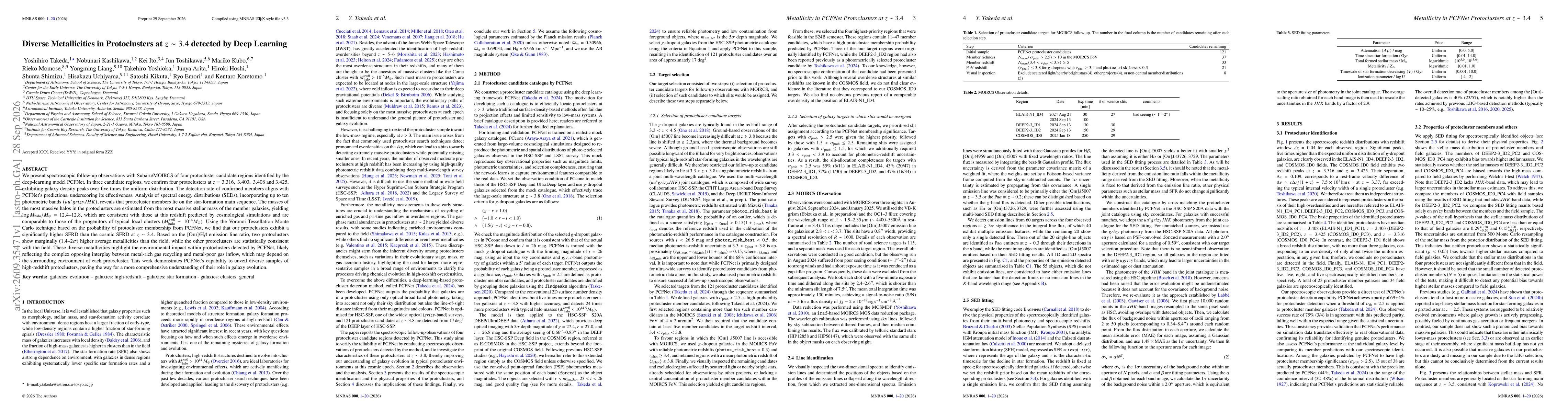 Thumbnail for Diverse Metallicities in Protoclusters at $z \sim 3.4$ detected by Deep Learning