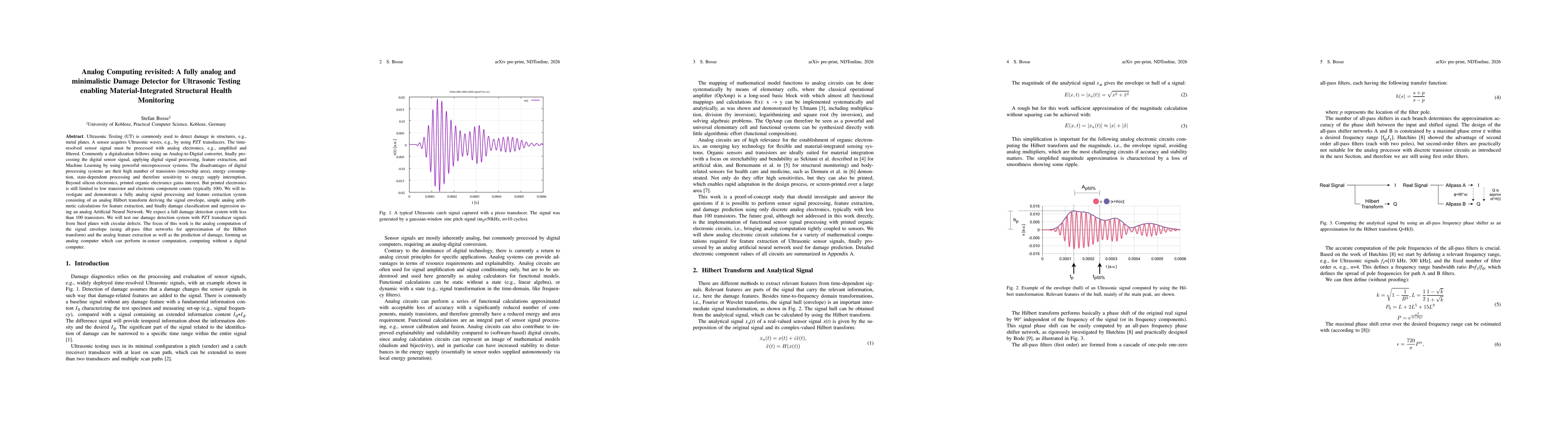 Thumbnail for Analog Computing revisited: A fully analog and minimalistic Damage Detector for Ultrasonic Testing enabling Material-Integrated Structural Health Monitoring