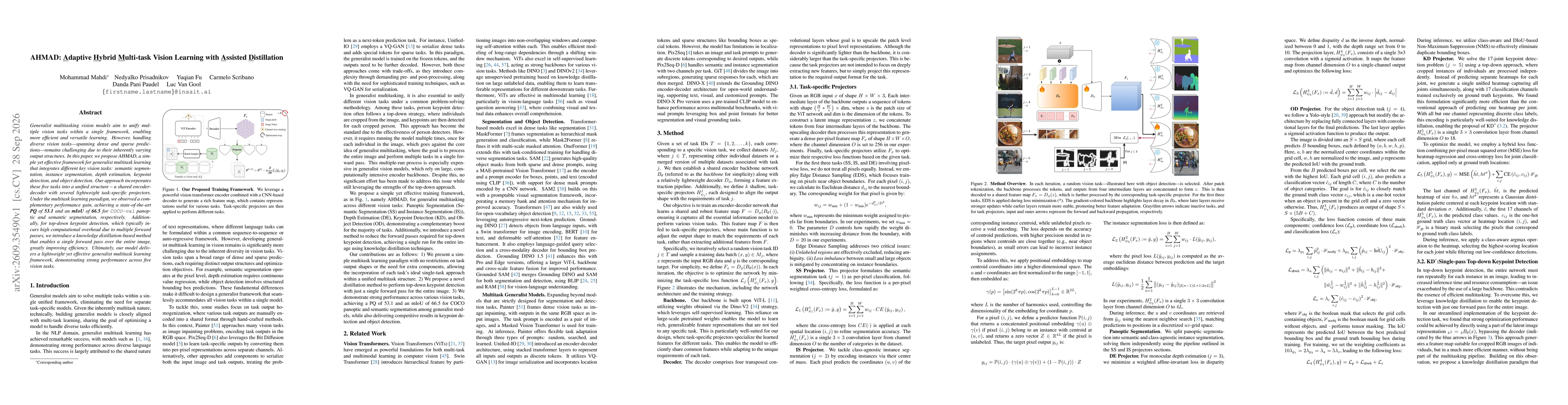 Thumbnail for AHMAD: Adaptive Hybrid Multi-task Vision Learning with Assisted Distillation for Keypoint Detection
