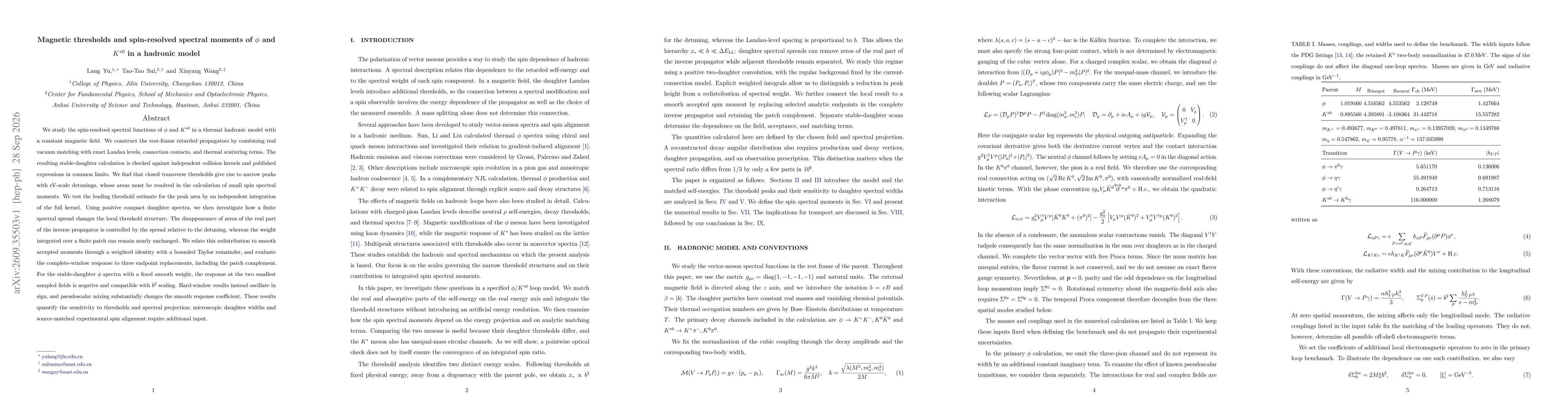 Thumbnail for Magnetic thresholds and spin-resolved spectral moments of $φ$ and $K^{*0}$ in a hadronic model