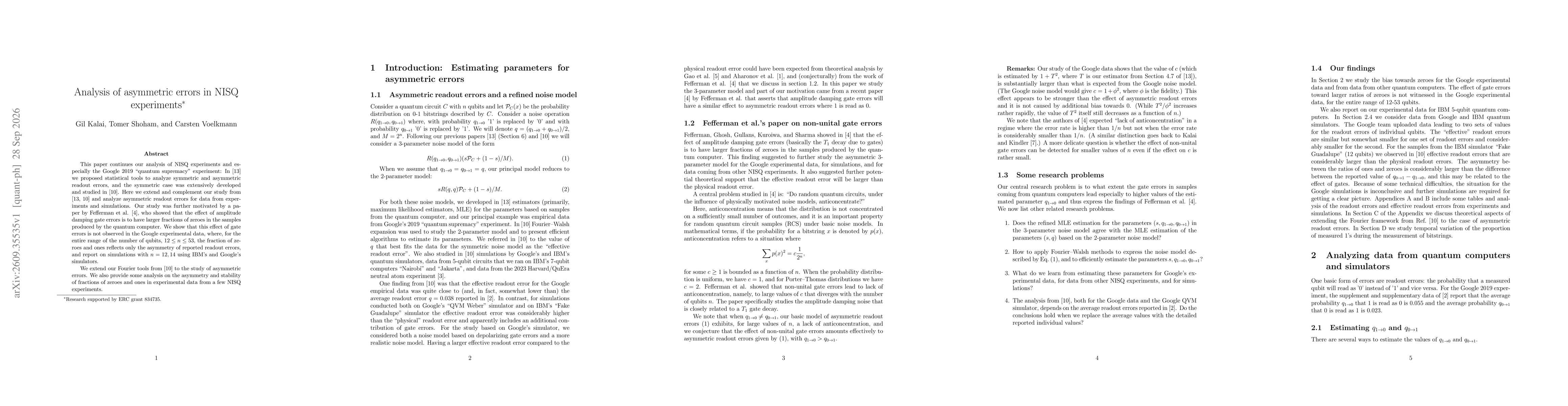 Thumbnail for Analysis of asymmetric errors in NISQ experiments
