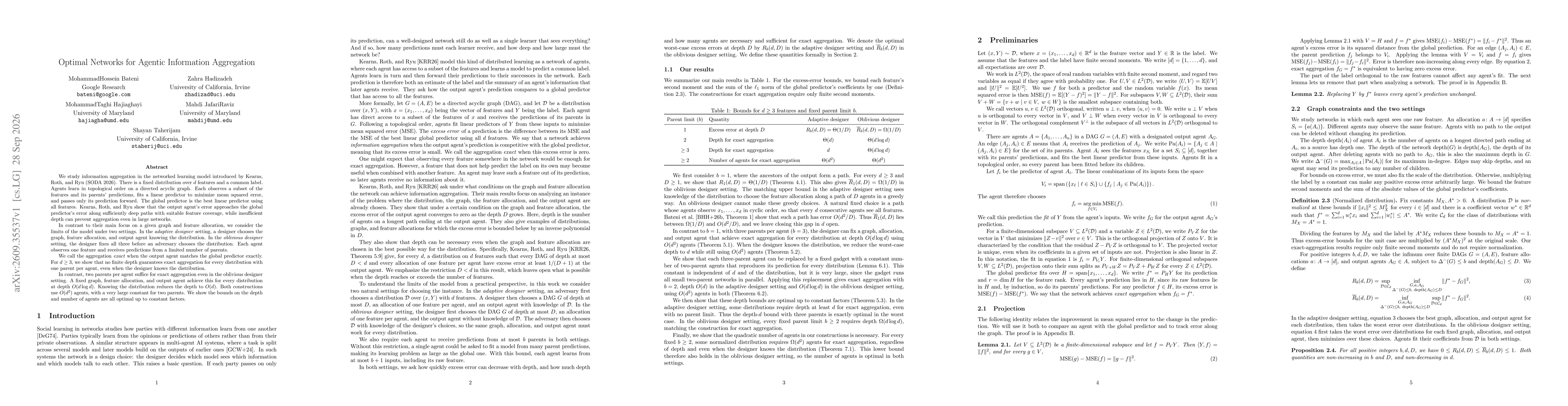 Thumbnail for Optimal Networks for Agentic Information Aggregation