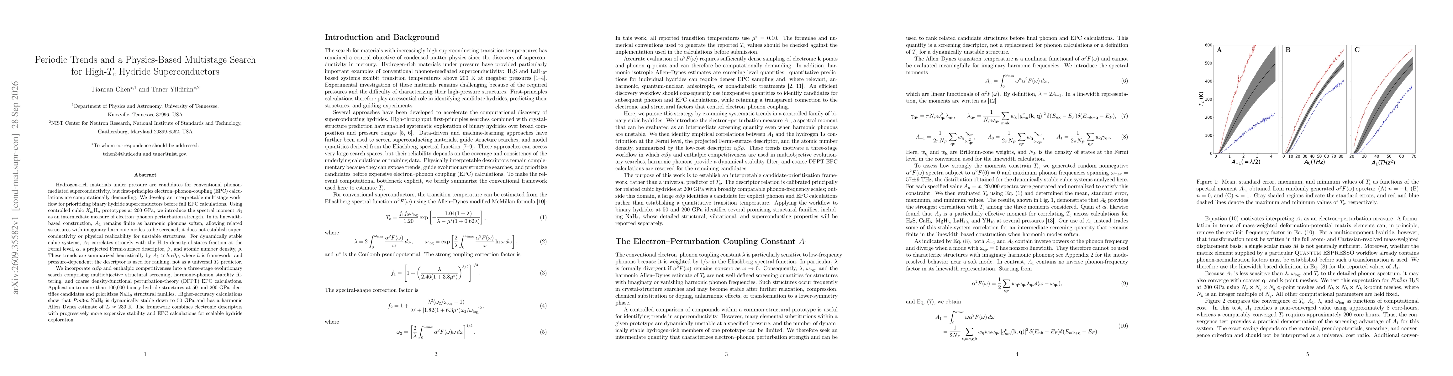 Thumbnail for Periodic Trends and a Physics-Based Multistage Search for High-$T_c$ Hydride Superconductors